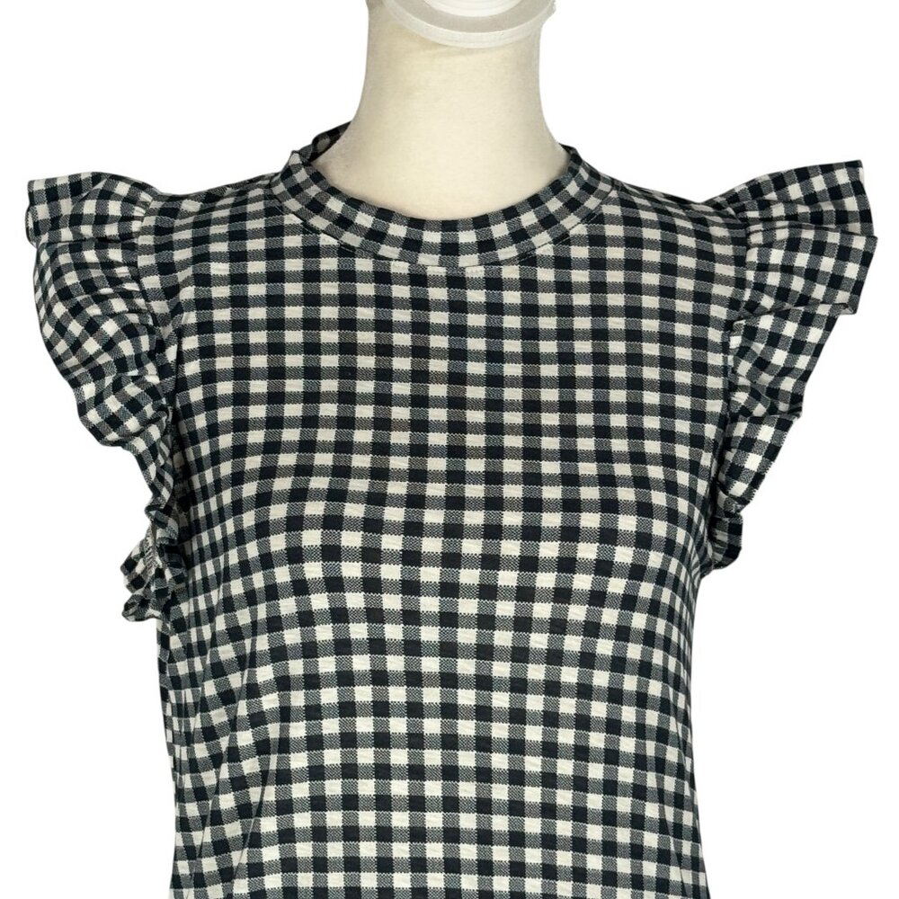 Like new NATION Paulette Tank Blue & White Gingham Ruffle Sleeve Top Size XS - Picture 11 of 12
